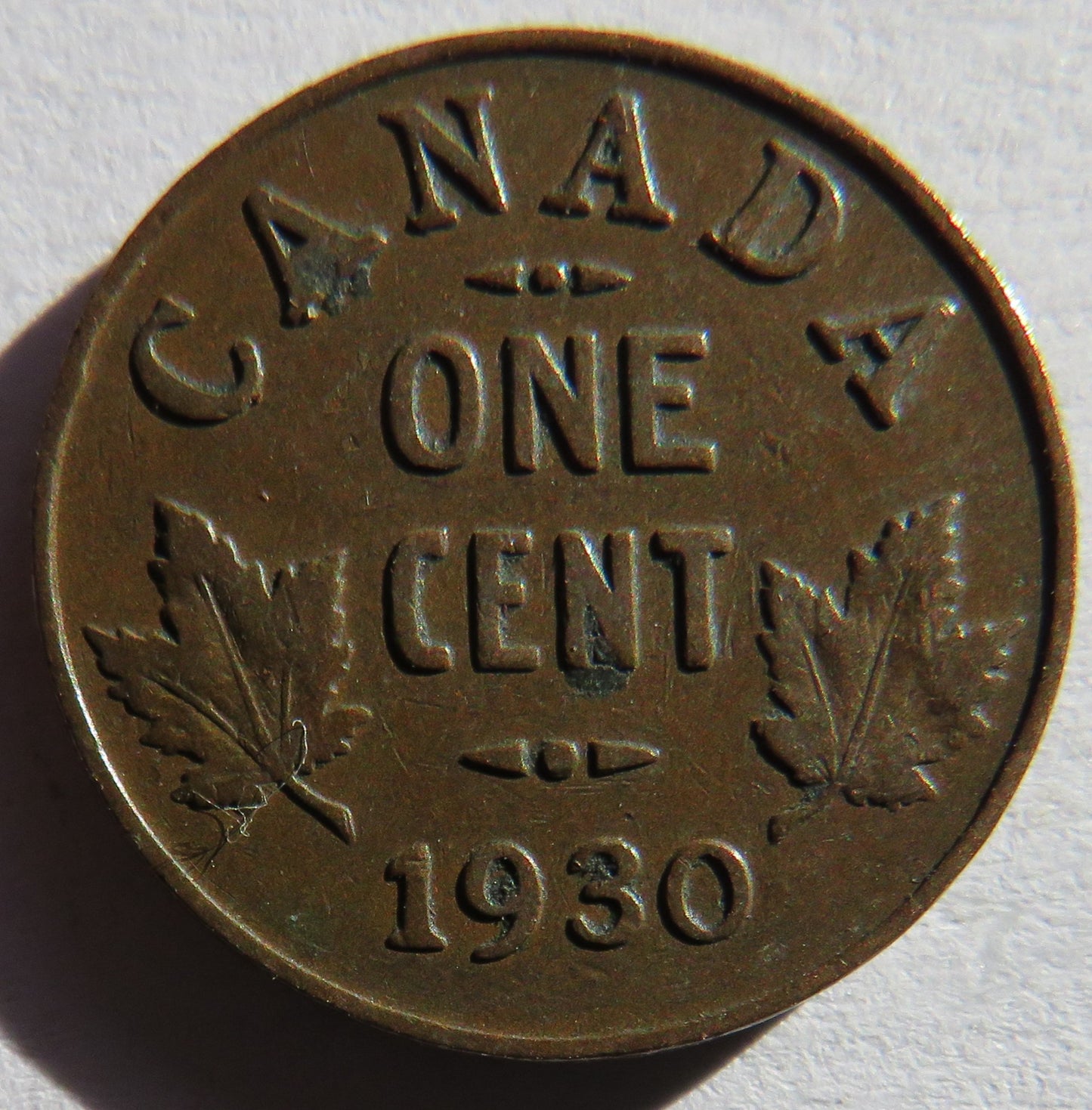 1930 King George V Canada One Cent Coin