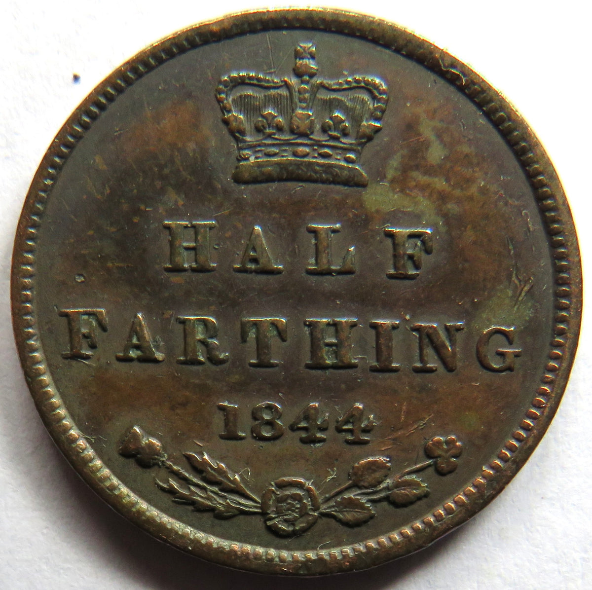 1844 Queen Victoria Half-Farthing Coin - Great Britain image 2