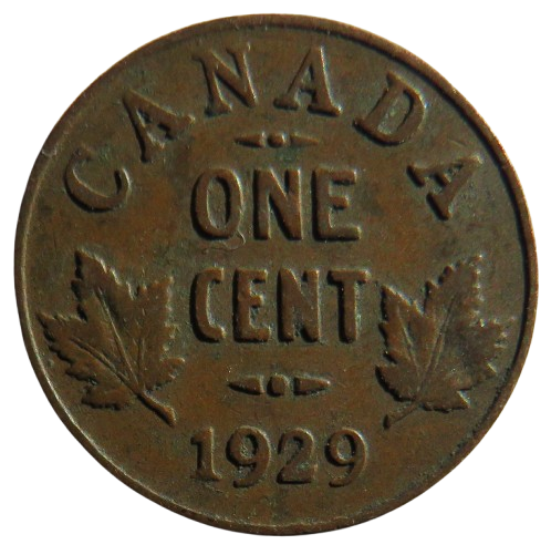 1929 King George V Canada One Cent Coin