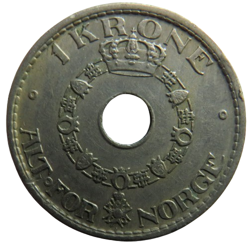 1950 Norway One Krone Coin