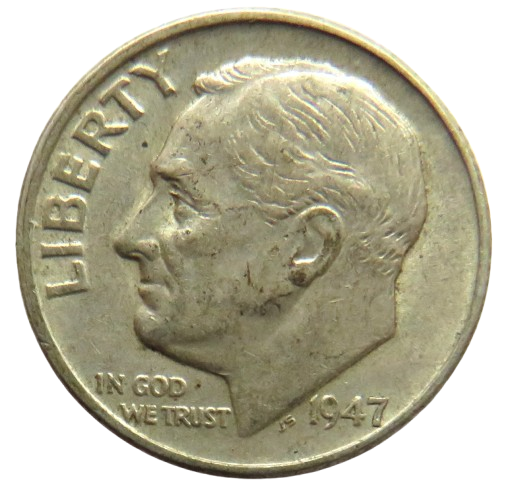 1947 USA Silver One Dime Coin