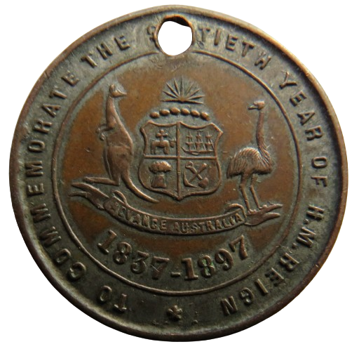 1837-1897 Queen Victoria Australia Medal To Commemorate 60 Years of Reign