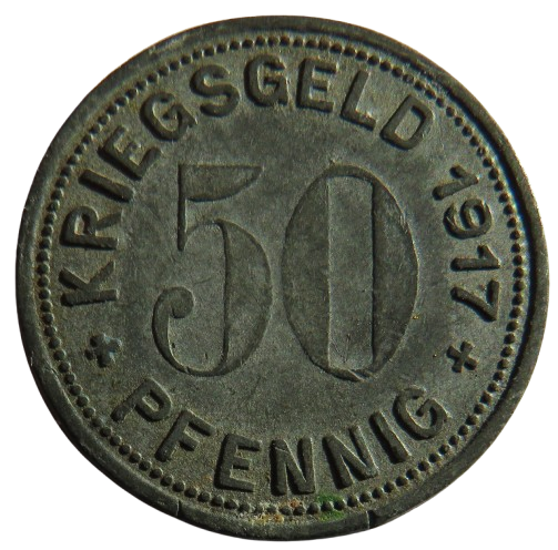 1917 Kriegsgeld 50 Pfennig Germany Coin