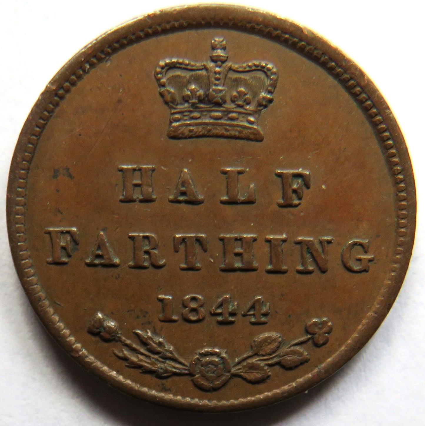 1844 Queen Victoria Half-Farthing Coin - Great Britain