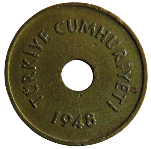 1948 Turkey 2 & 1/2 Kurus Coin