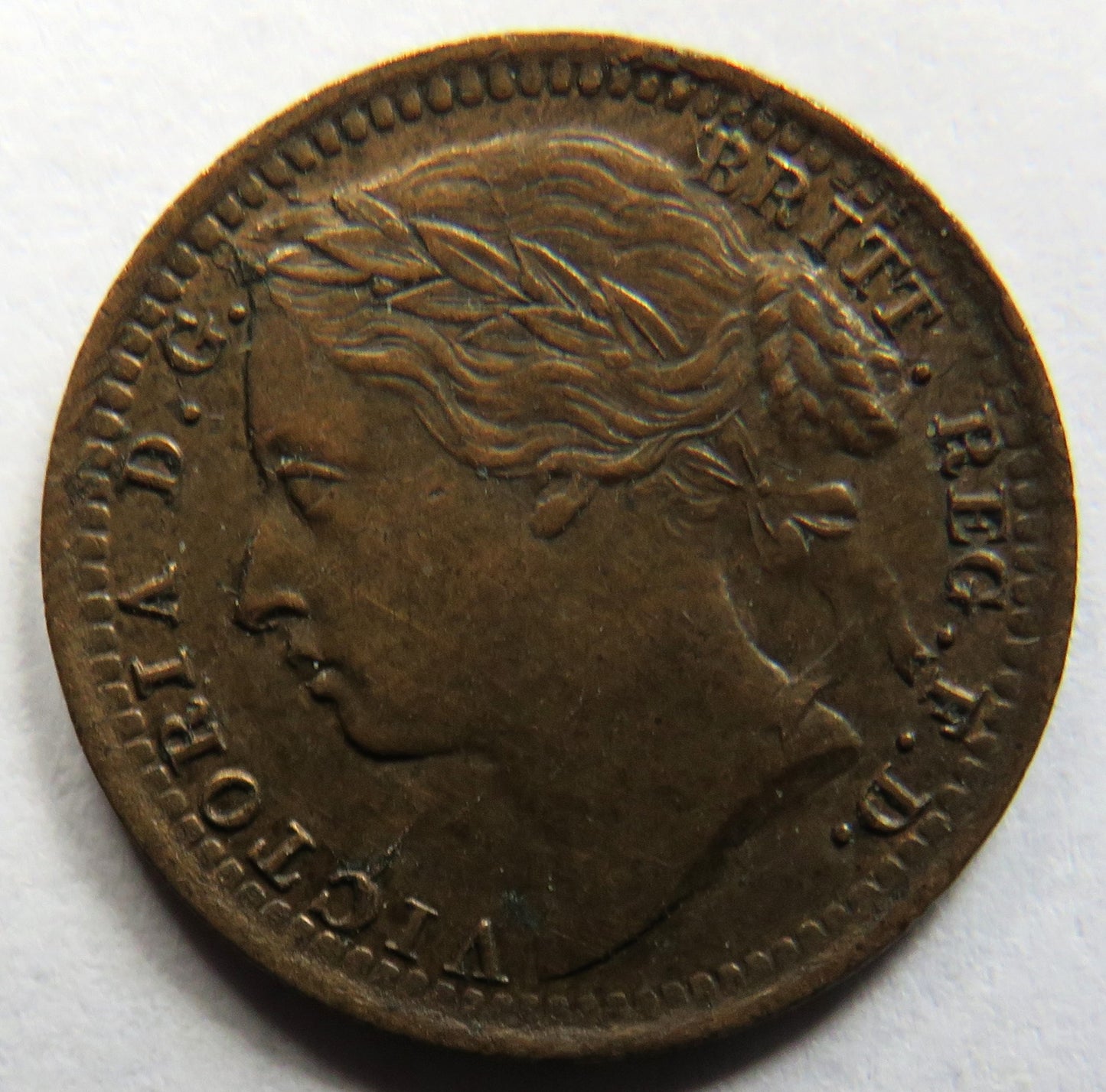 1868 Queen Victoria 1/3 One Third Farthing Coin Higher Grade