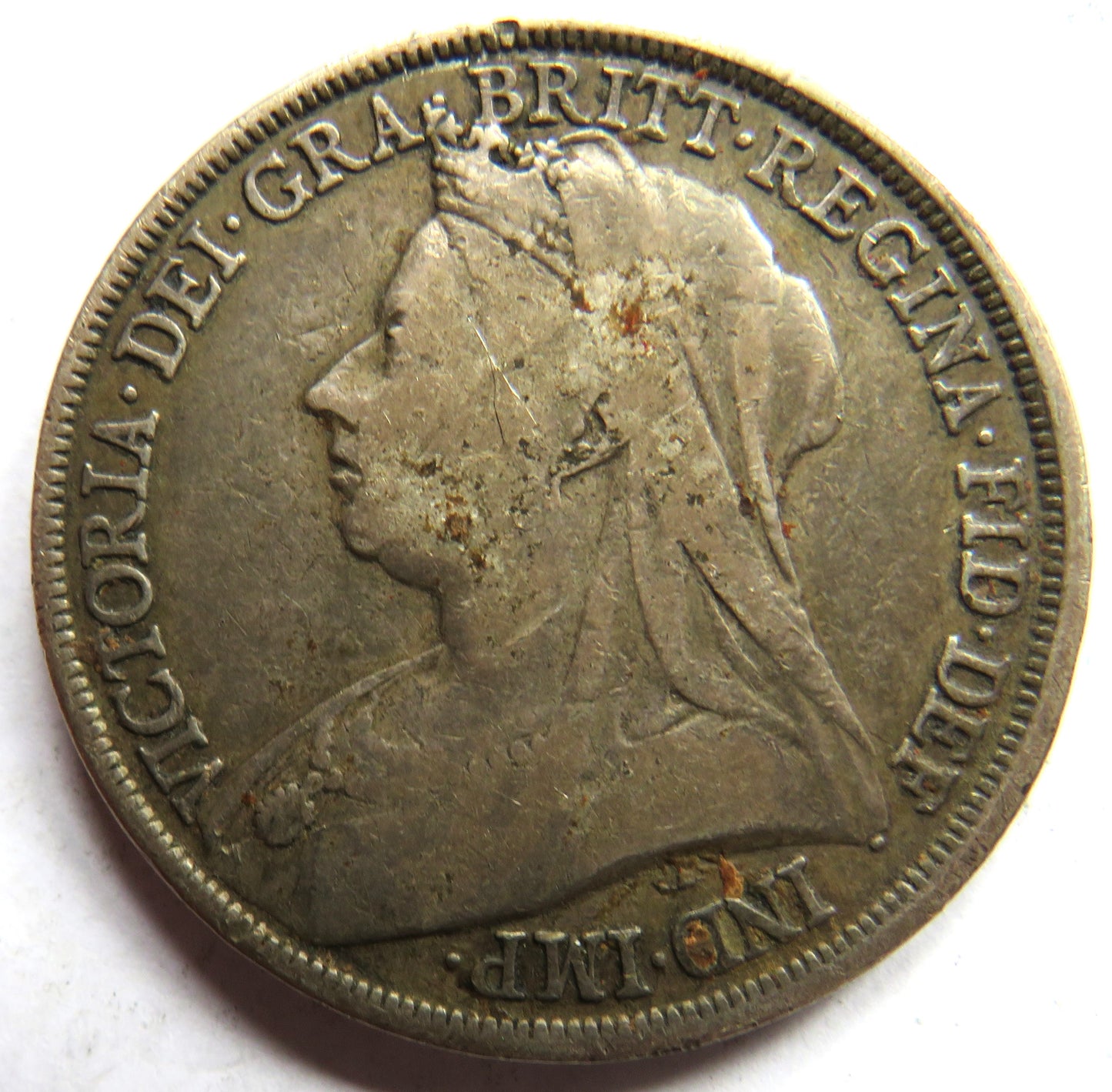1893 Queen Victoria Silver Crown Coin - Great Britain
