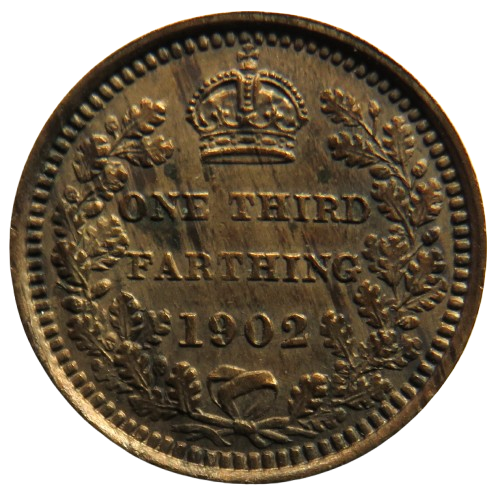 1902 King Edward VII V 1/3 One Third Farthing Coin In Higher Grade
