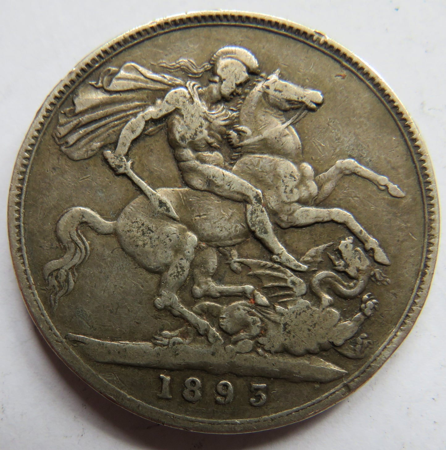 1893 Queen Victoria Silver Crown Coin - Great Britain