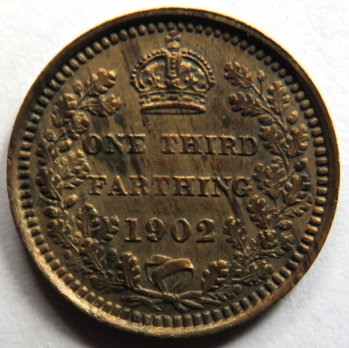 1902 King Edward VII V 1/3 One Third Farthing Coin In Higher Grade