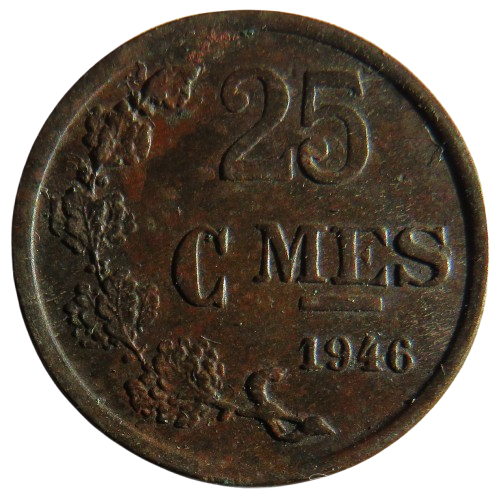 1946 Luxembourg 25 Centimes Coin