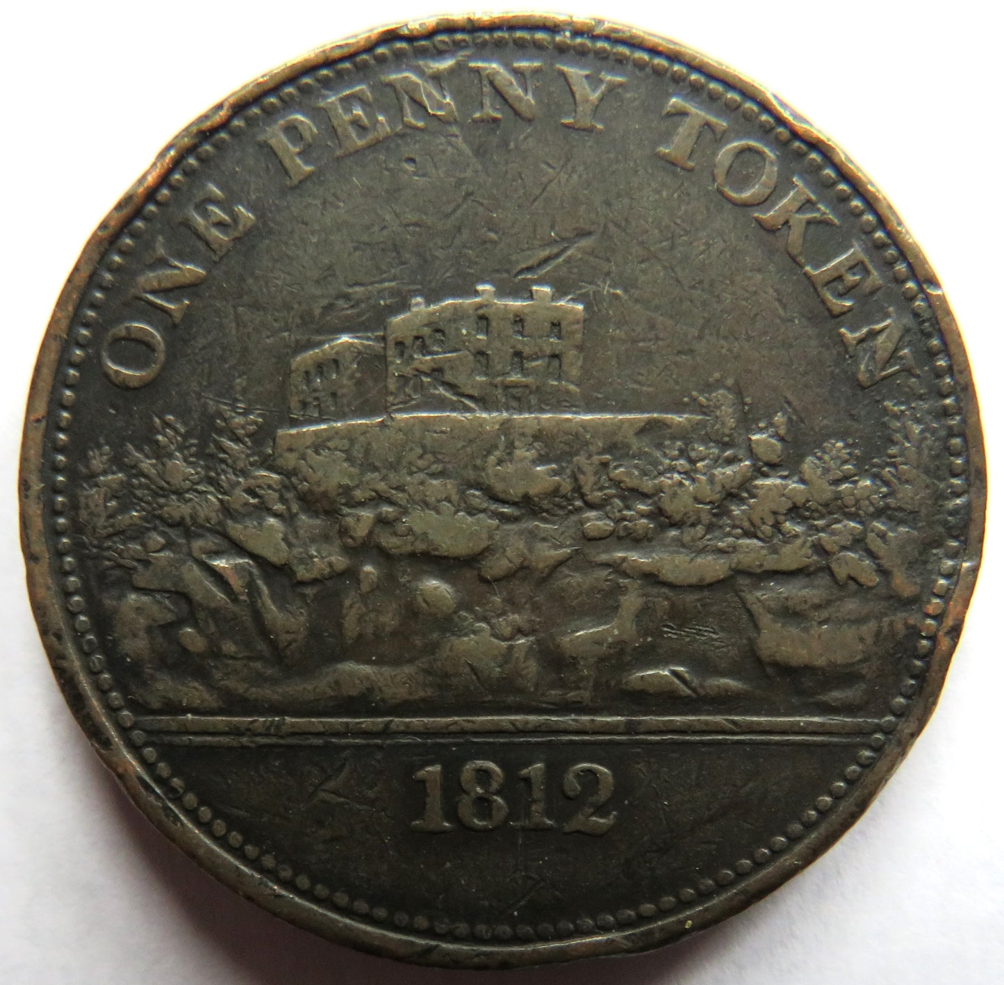 1812 Nottingham One Penny Token J.M. Fellows