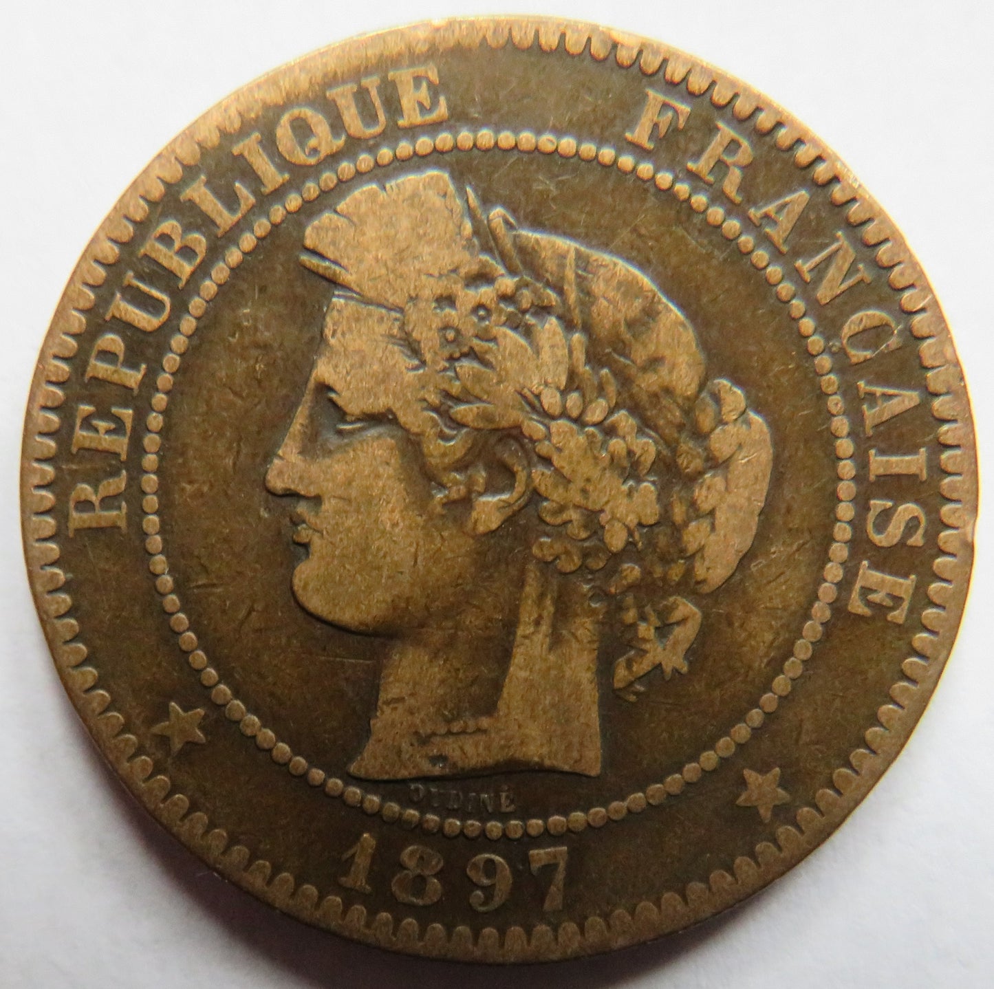 1897-A France 10 Centimes Coin
