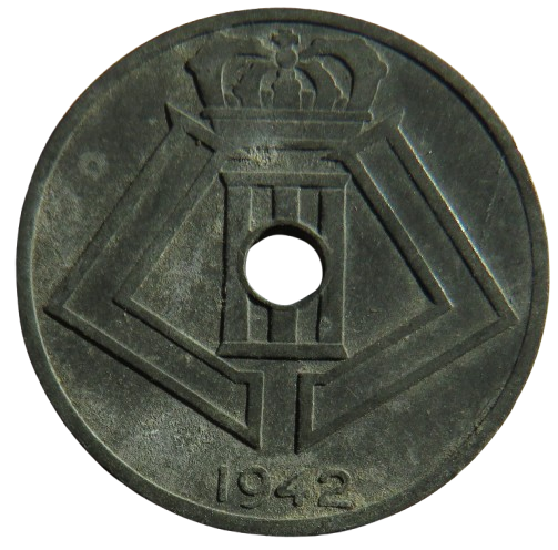 1942 Belgium 25 Centimes Coin