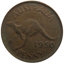 Load image into Gallery viewer, 1950 King George VI Australia One Penny Coin
