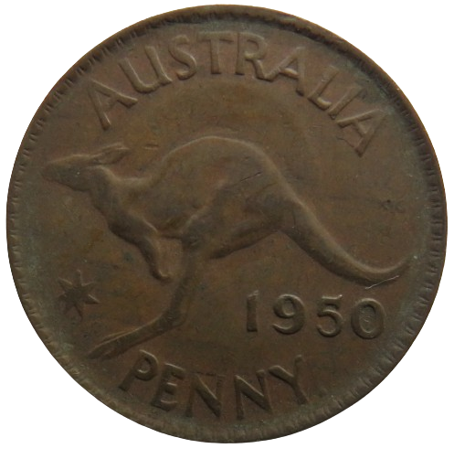 1950 King George VI Australia One Penny Coin