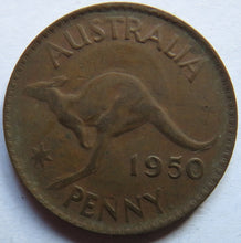 Load image into Gallery viewer, 1950 King George VI Australia One Penny Coin
