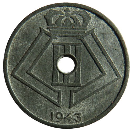 1943 Belgium 25 Centimes Coin