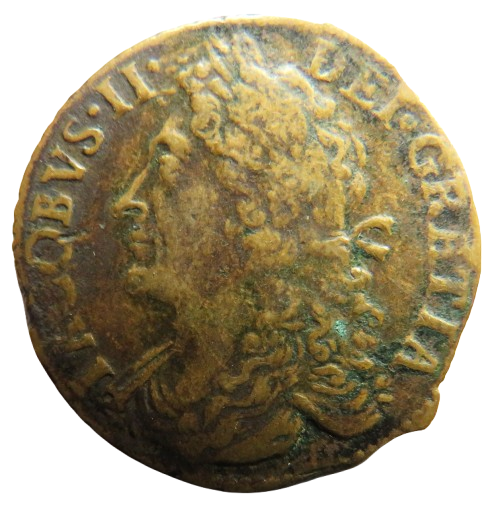 1690 King James II Ireland Gunmoney Halfcrown Coin