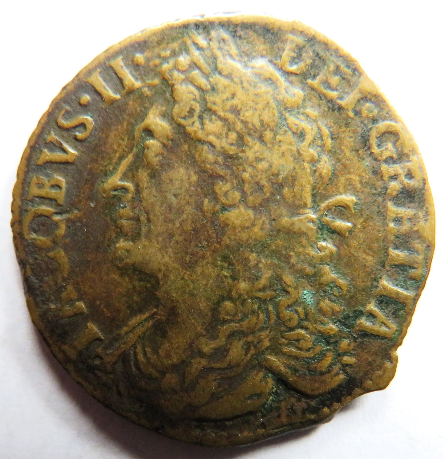 1690 King James II Ireland Gunmoney Halfcrown Coin
