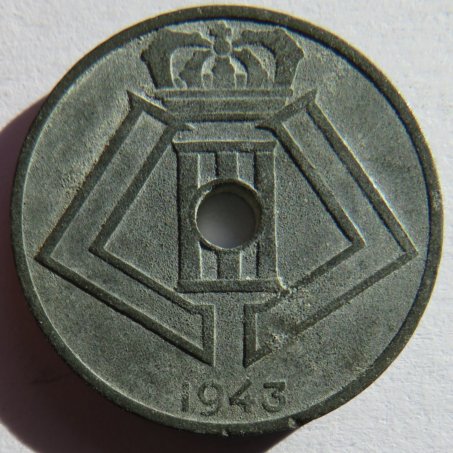 1943 Belgium 25 Centimes Coin