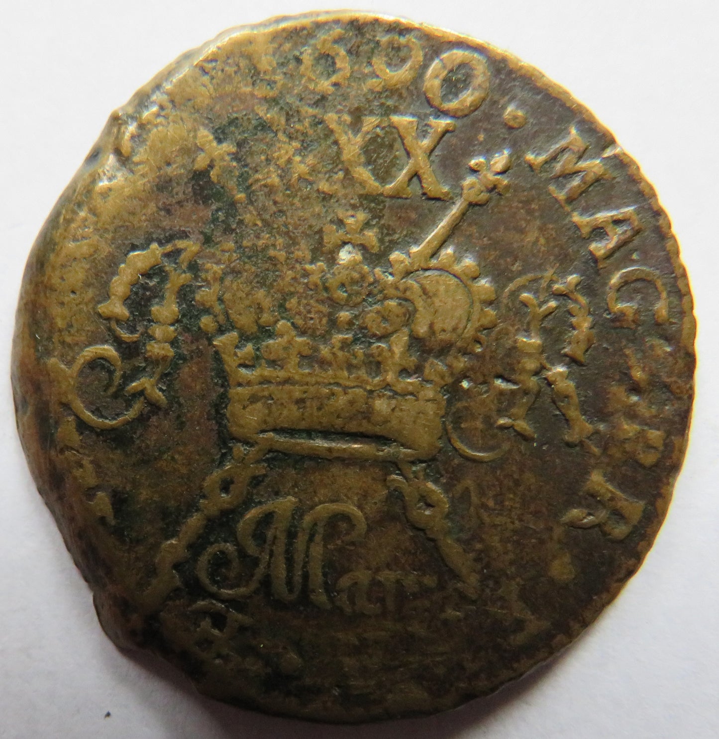 1690 King James II Ireland Gunmoney Halfcrown Coin