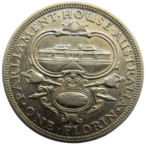 1927 King George V Australia Silver Florin Coin - Parliament House