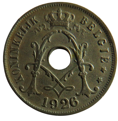 1926 Belgium 25 Centimes Coin
