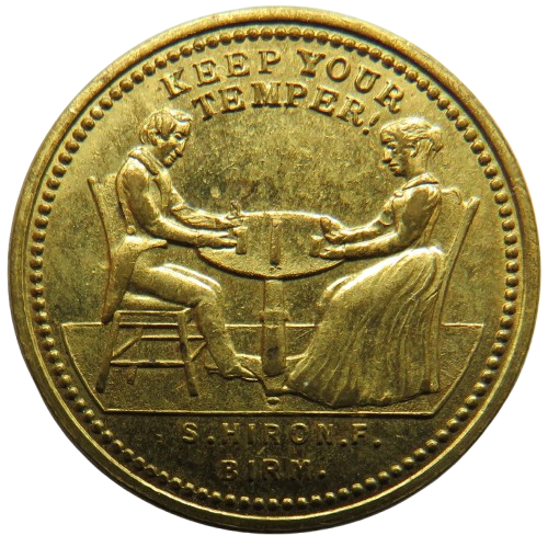 S.Hiron Medallist Birmingham Gaming Token "Keep Your Temper"
