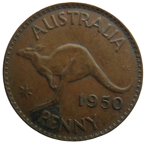 1950 King George VI Australia One Penny Coin