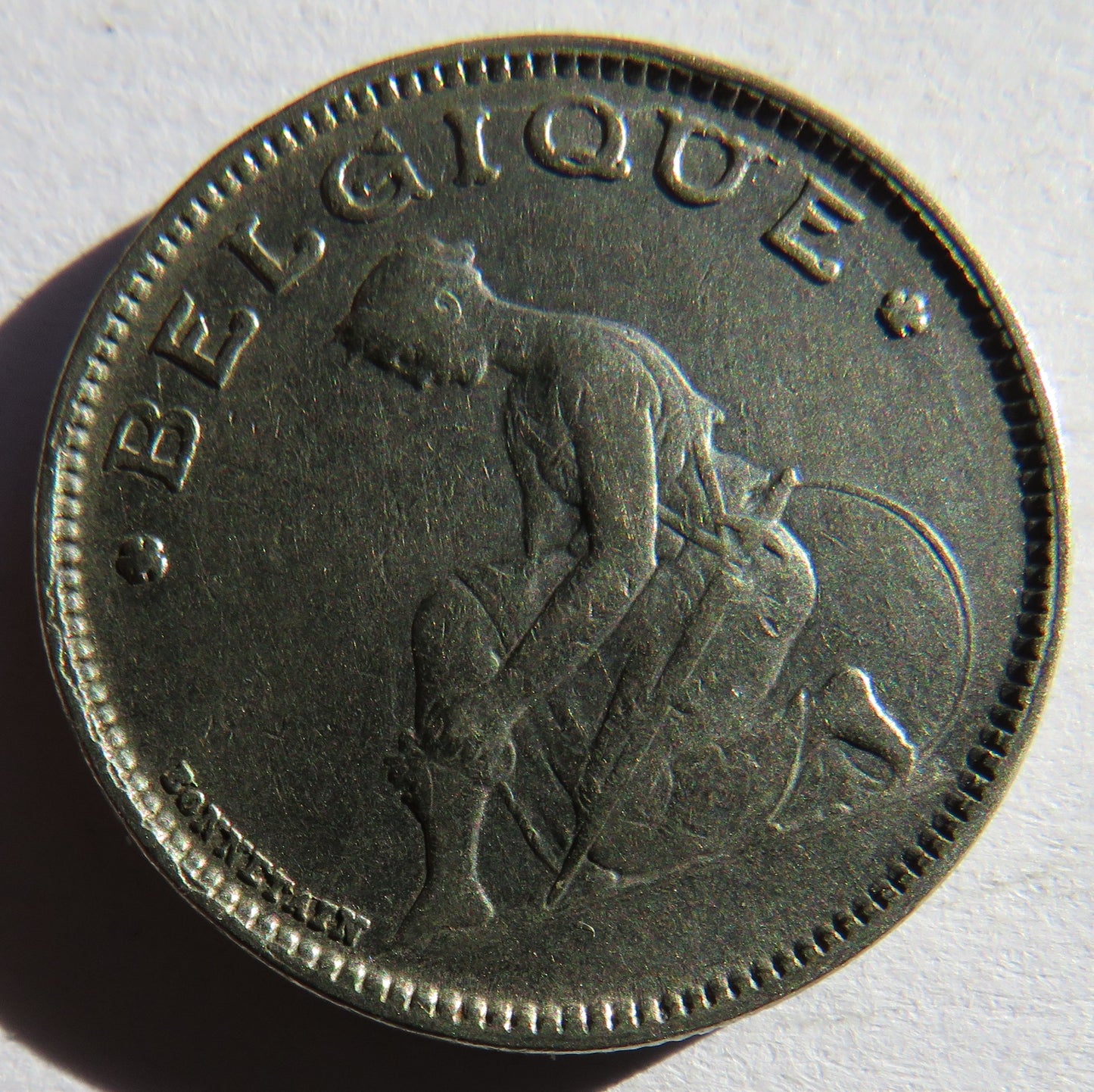 1923 Belgium One Franc Coin