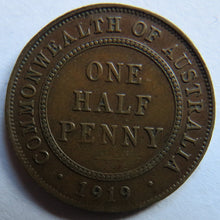 Load image into Gallery viewer, 1919 King George V Australia Halfpenny Coin
