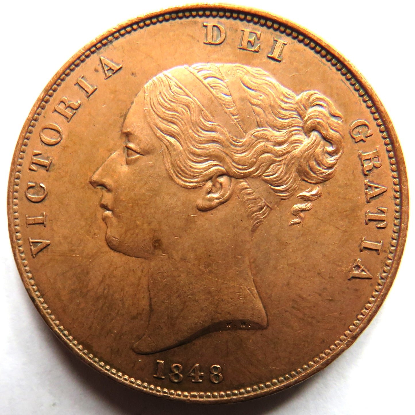 1848 Queen Victoria Young Head One Penny Coin In Higher Grade - Great Britain