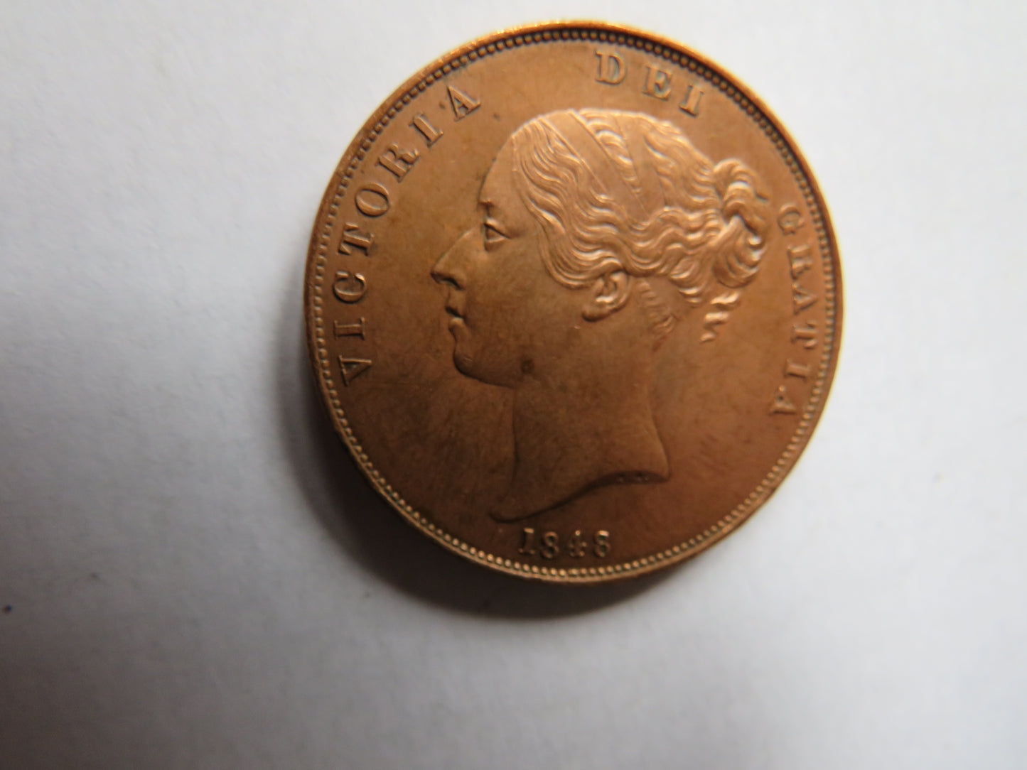 1848 Queen Victoria Young Head One Penny Coin In Higher Grade - Great Britain