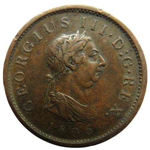 1806 King George III One Penny Coin - Great Britain