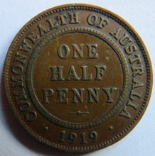 Load image into Gallery viewer, 1919 King George V Australia Halfpenny Coin
