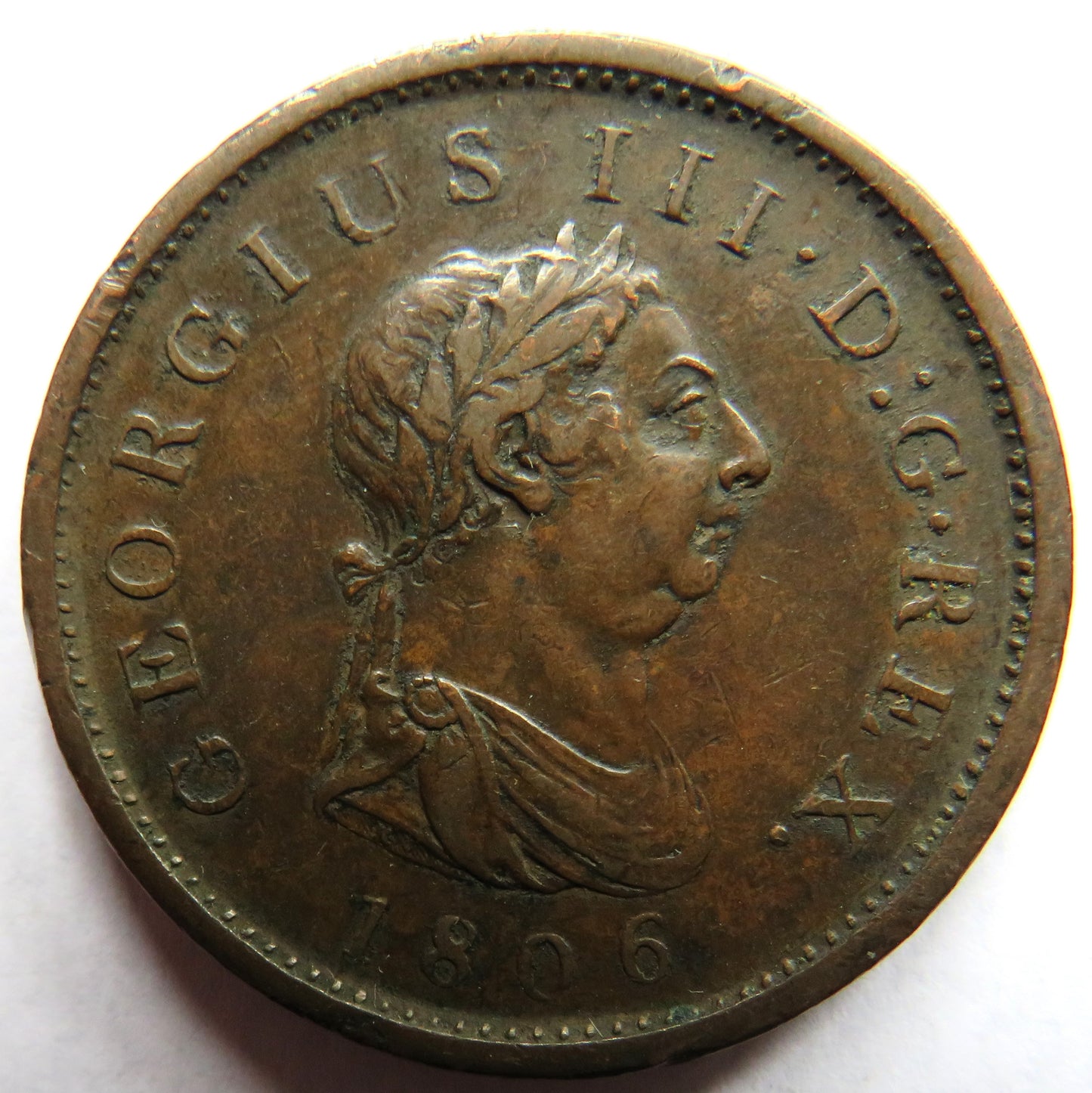 1806 King George III One Penny Coin - Great Britain