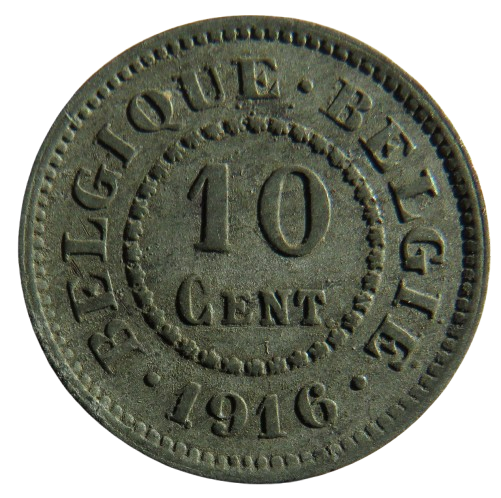 1916 Belgium 10 Centimes Coin