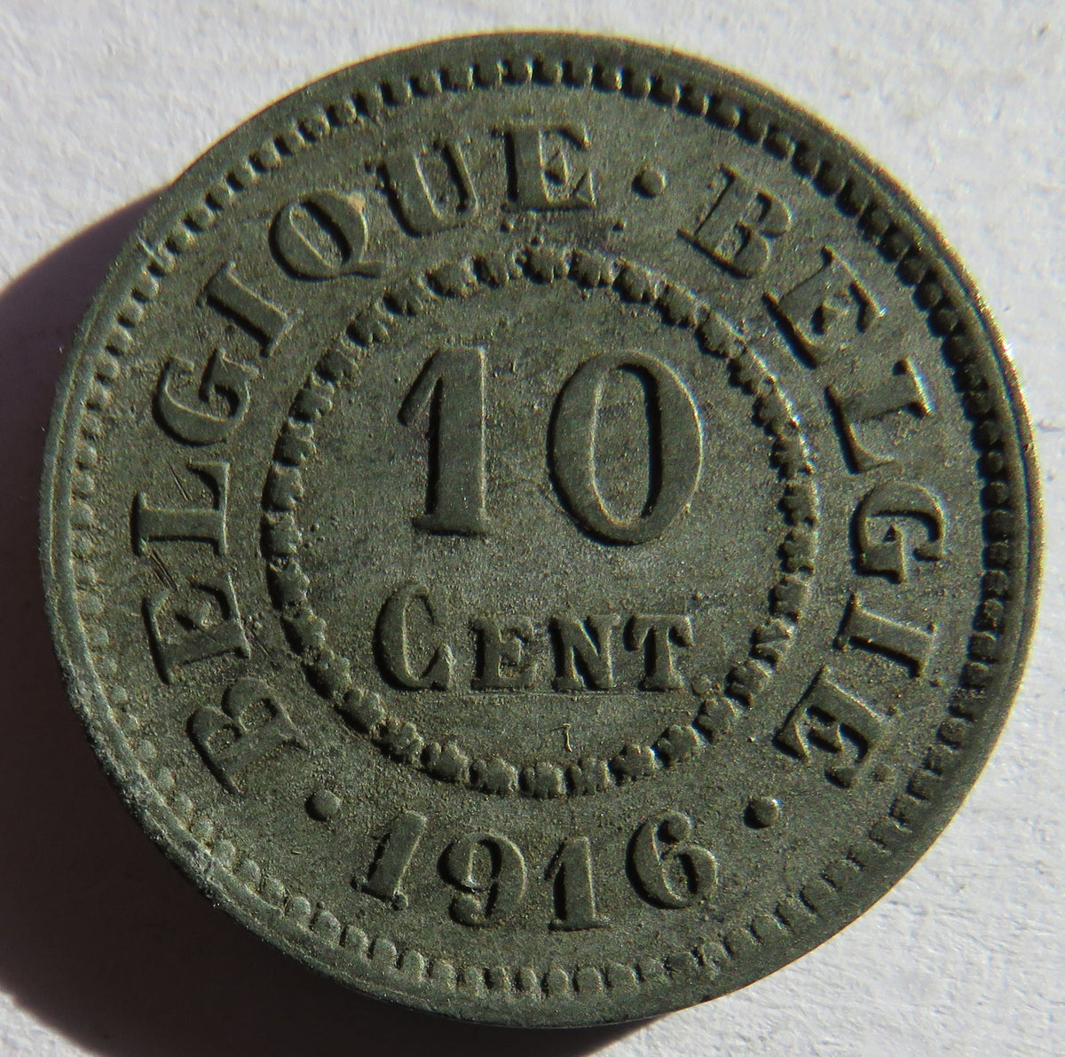 1916 Belgium 10 Centimes Coin image 2