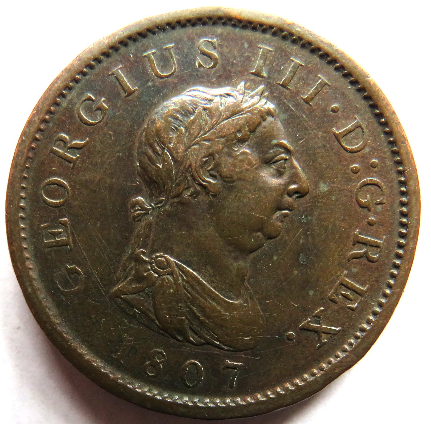 1807 King George III One Penny Coin In Better Grade - Great Britain