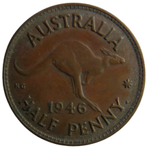 Load image into Gallery viewer, 1946 King George VI Australia Halfpenny Coin
