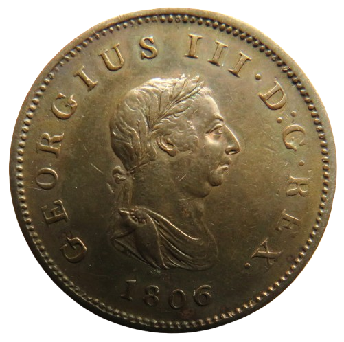 1806 King George III Halfpenny Coin In Better Grade - Great Britain