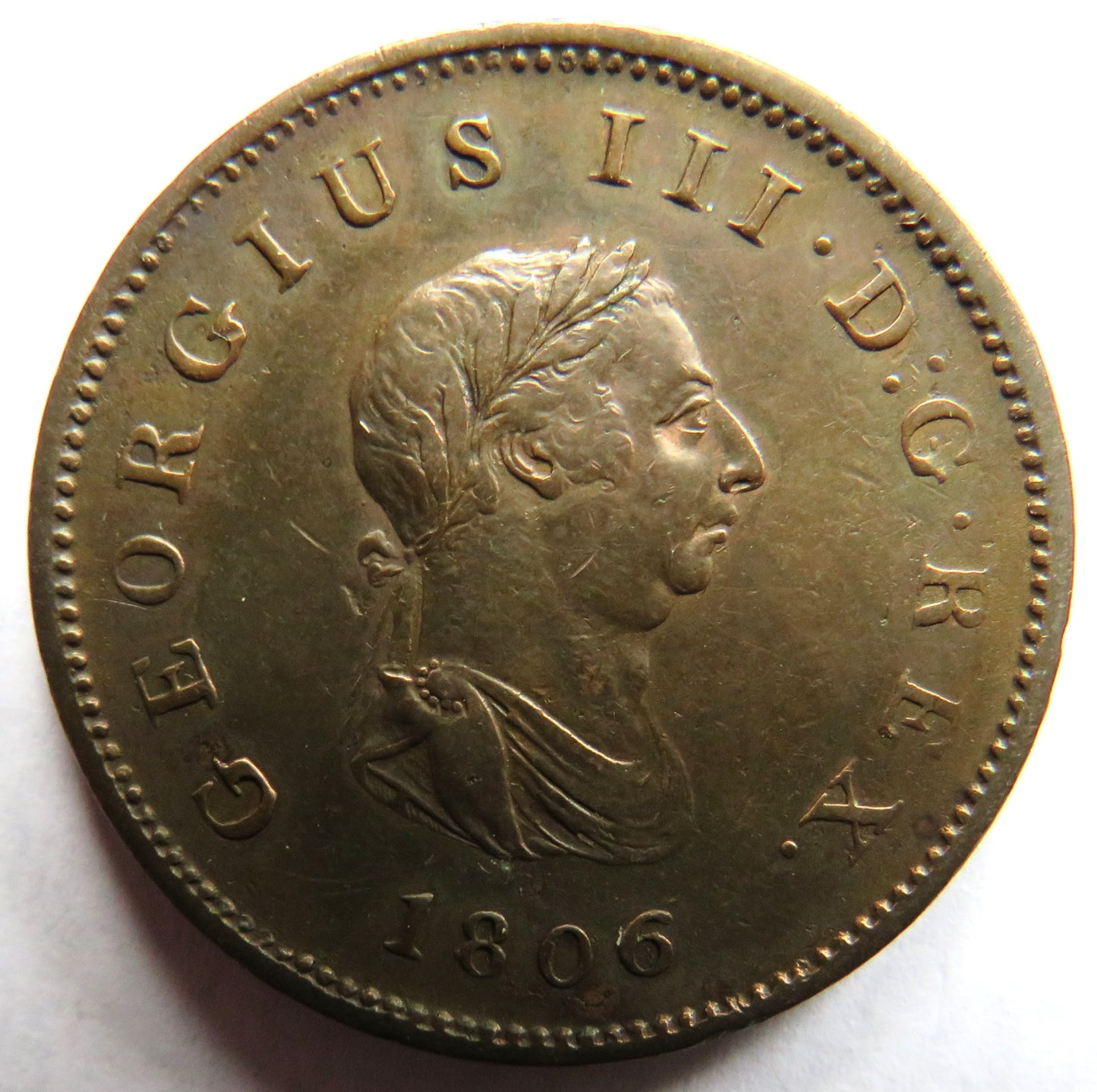1806 King George III Halfpenny Coin In Better Grade - Great Britain