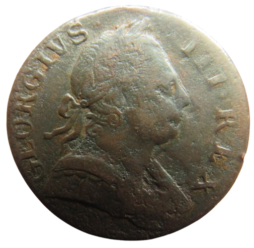 1777 King George III Halfpenny Coin - Great  Britain