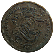 Load image into Gallery viewer, 1905 Belgium 2 Centimes Coin
