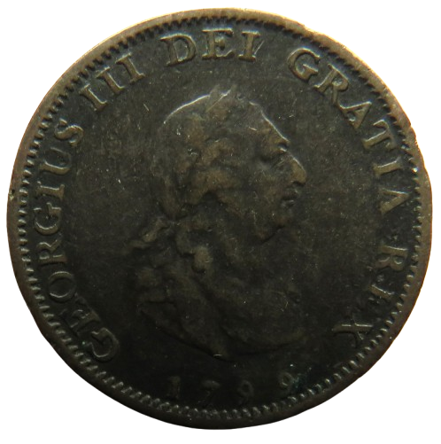 1799 King George III Farthing Coin - Great Britain