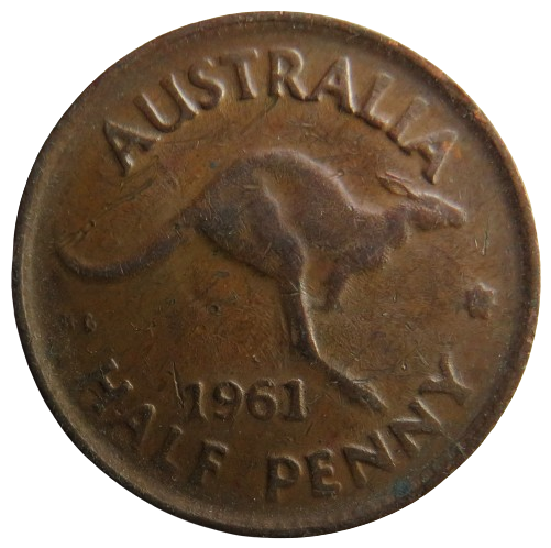 1961 King George VI Australia Halfpenny Coin