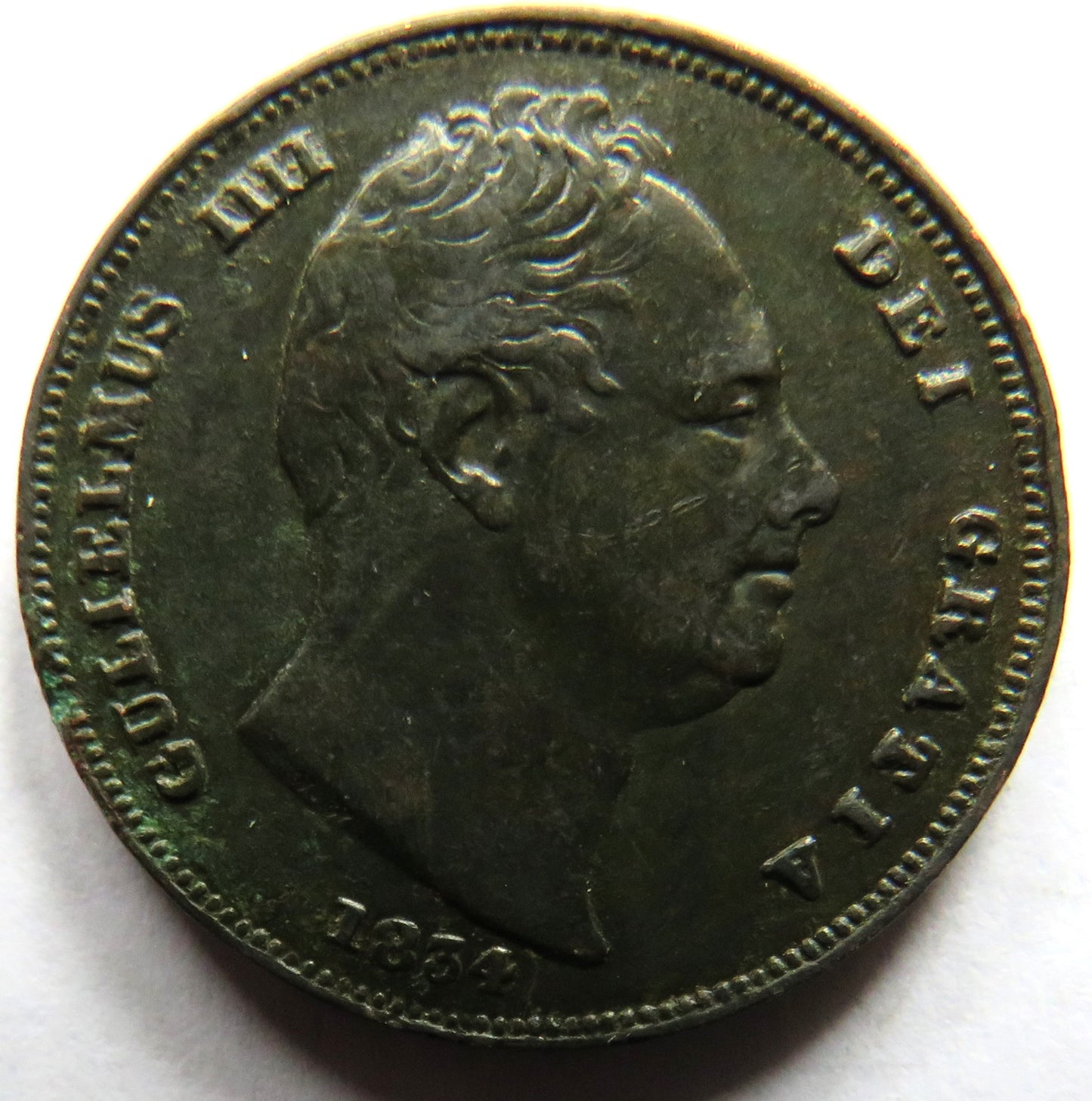 1834 King William IV Farthing Coin - Great Britain