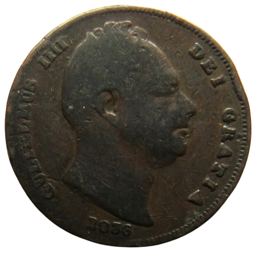 1836 King William IV Farthing Coin - Great Britain