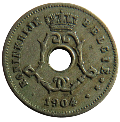 1904 Belgium 5 Centimes Coin